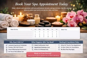 Relaxing spa book your appointment.